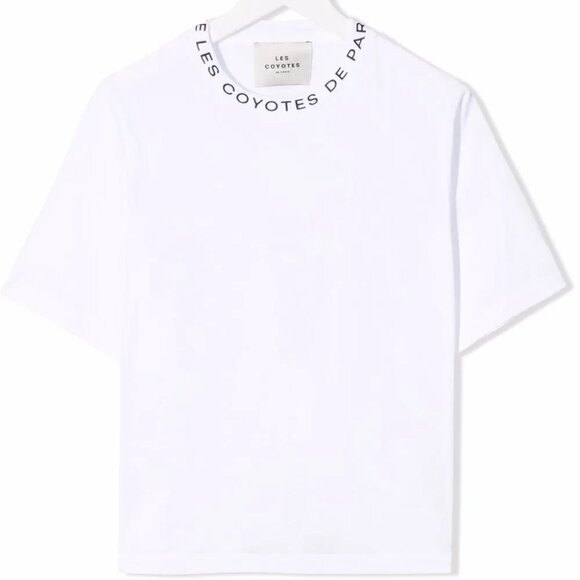 Les Coyetes De Paris Other - Les Coyetes De Paris Girls White Short Sleeve tee with neck spellout sz 10 READ